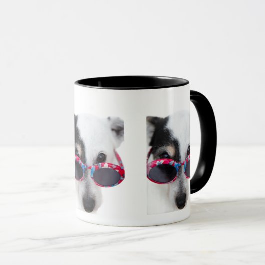 Cooler Cartoon-Hund mit Brille Tasse (VorderseiteRechts)
