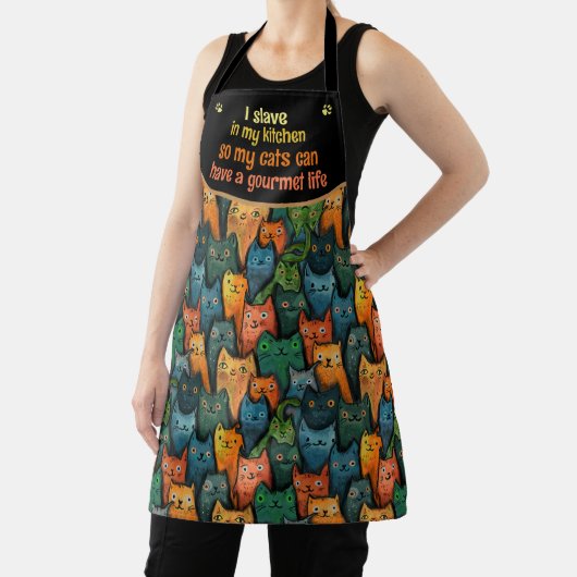 Cooler Cartoon Katzen Funny Quote Schürze (InSitu)