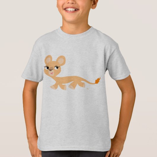 Cooler Cartoon Lioness Kinder T - Shirt (Vorderseite)