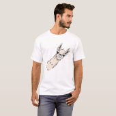 Cooler Cartoon Llama Head - Fun Beige Animal T-Shirt (Vorne ganz)
