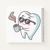 Cooler Cartoon mit Sonnenbrille & Coffee Notebo Notizblock (Rückseite)