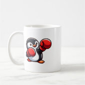 Cooler Cartoon Pinguin Boxer Design Kaffeetasse (Links)