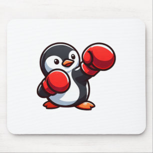 Cooler Cartoon Pinguin Boxer Design Mousepad