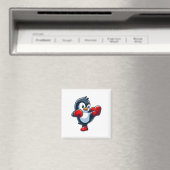 Cooler Cartoon Pinguin Boxkampf Magnet (In Situ (Geschirrspüler))