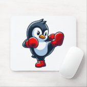 Cooler Cartoon Pinguin Boxkampf Mousepad (Mit Mouse)