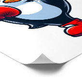 Cooler Cartoon-Pinguin-Boxkämpfer  Poster (Ecke)