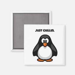 Cooler Cartoon-Pinguin – Einfach chillen, arktisch Magnet