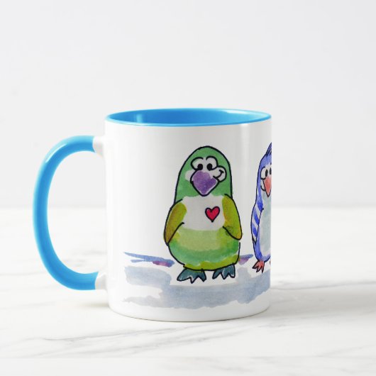 Cooler Cartoon Pinguine Ringer Tasse (Links)