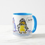 Cooler Cartoon Pinguine Ringer Tasse (VorderseiteRechts)