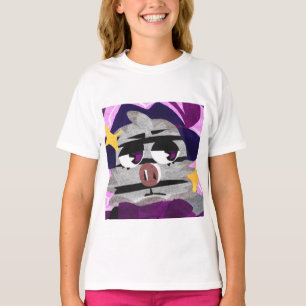 Cooler Cartoon Schweinecharakter Art T-Shirt