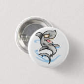 Cooler Cartoon Shark Button (Vorne & Hinten)