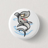 Cooler Cartoon Shark Button (Vorderseite)