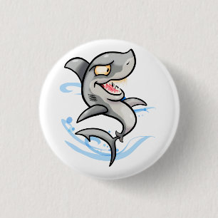 Cooler Cartoon Shark Button