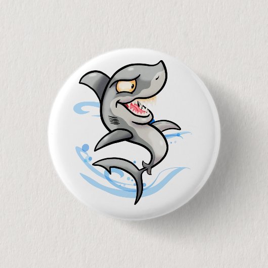 Cooler Cartoon Shark Button (Vorderseite)