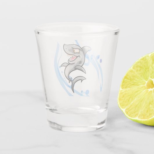 Cooler Cartoon Shark Schnapsglas (Rückseite)