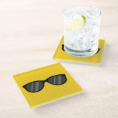 Cooler Cartoon Sonnenbrille Glasuntersetzer (Schrägansicht)