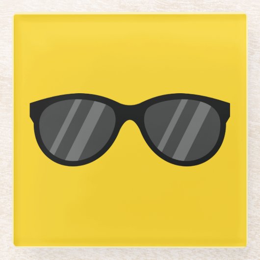 Cooler Cartoon Sonnenbrille Glasuntersetzer (Vorderseite)