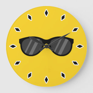 Cooler Cartoon Sonnenbrille Große Wanduhr