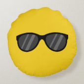 Cooler Cartoon Sonnenbrille Rundes Kissen (Rückseite)