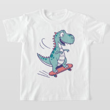 Cooler Cartoon T-Rex auf Skateboard