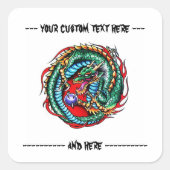 Cooler Cartoon Tätowiersymbol Quadratischer Aufkleber (Vorderseite)