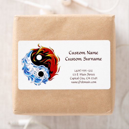 Cooler Cartoon Tätowiersymbol Wasserfeuer Yang (Insitu)