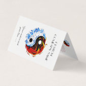 Cooler Cartoon Tattoo Symbol Wasserfeuer Yang Visitenkarten (Vorderseite)