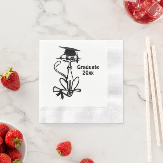 Cooler Cat Abschluss Serviette (Beispiel)