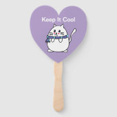 Cooler Cat Cartoon Niedliches Party Fächer (Vorderseite)