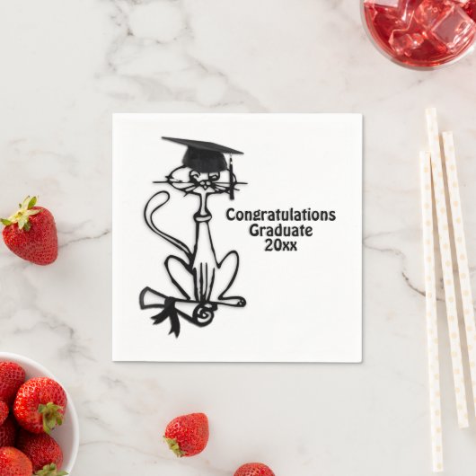 Cooler Cat Glückwunsch Graduate Serviette (Beispiel)