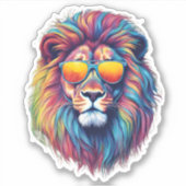 Cooler Cat Lion wasserdicht Aufkleber (Vorderseite)