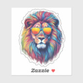Cooler Cat Lion wasserdicht Aufkleber (Blatt)