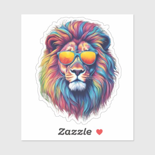 Cooler Cat Lion wasserdicht Aufkleber (Blatt)