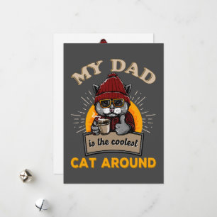 Cooler Cat Papa benutzerdefinierter Vatertag Feiertagskarte