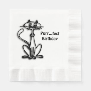 Cooler Cat Purr Fect Geburtstag Serviette