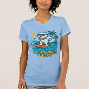 Cooler Cat T - Shirt - Für Katzen- und Surfliebhab