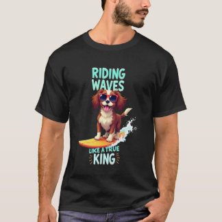 Cooler Cavalier King Charles Spaniel Surferhund T-Shirt