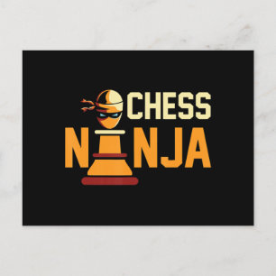 Cooler Chess-Ninja Schachliebhaber-Geschenk Ankündigungspostkarte