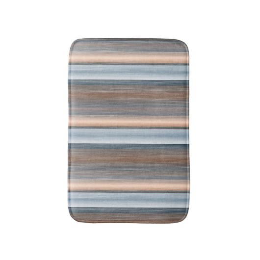 Cooler Chic Brown Slate Blue Gran Streifen Kunst,  Badematte (Vorderseite Vertikal)