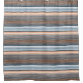 Cooler Chic Brown Slate Blue Gran Streifen Kunst,  Duschvorhang (Vorderseite)