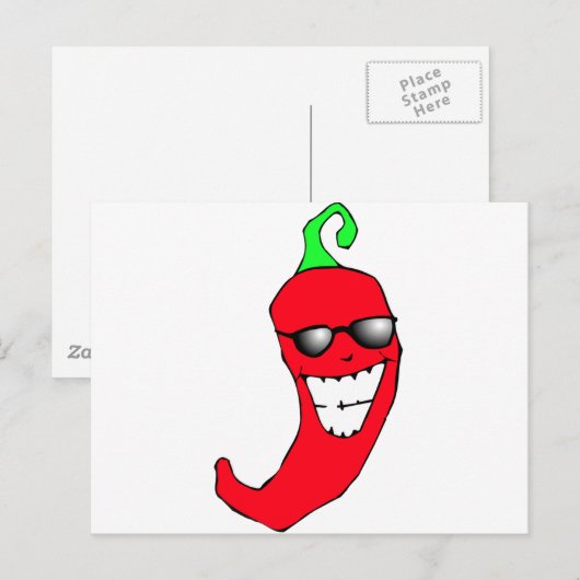 Cooler Chili Pepper Postkarte (Vorne/Hinten)