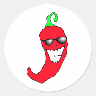 Cooler Chili Pepper Runder Aufkleber
