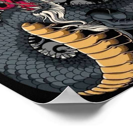 Cooler chinesischer Drache Poster (Ecke)