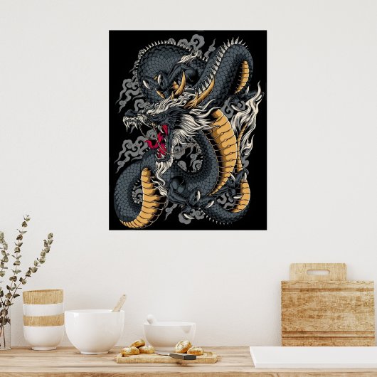 Cooler chinesischer Drache Poster (Küche)