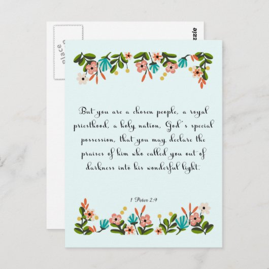 Cooler Christlicher Art - 1 Peter 2:9 Postkarte (Vorne/Hinten)