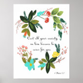 Cooler Christlicher Art - 1 Peter 5:7 Poster (Vorne)