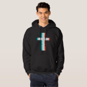 Cooler Christlicher, moderner Glitch-Effekt Hoodie (Vorne ganz)