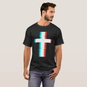 Cooler Christlicher, moderner Glitch-Effekt T-Shirt (Vorne ganz)