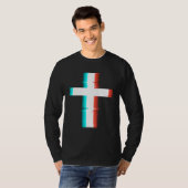 Cooler Christlicher, moderner Glitch-Effekt T-Shirt (Vorne ganz)
