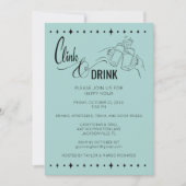Cooler Clink & Drink Happy Hour Einladung (Vorderseite)